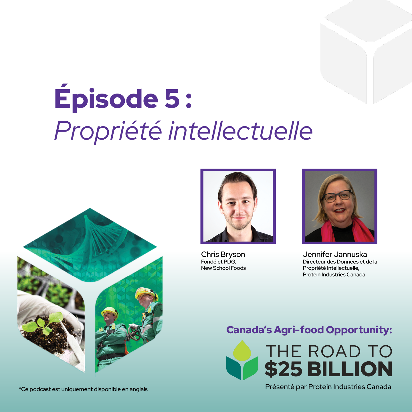 avec Chris Bryson (New School Foods) et Jennifer Jannuska (Protein Industries Canada)